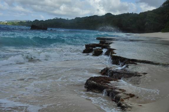 Trecho mais agitado da Playa Rincón, perto de La Galera, na península de Samaná, na costa norte da República Dominicana